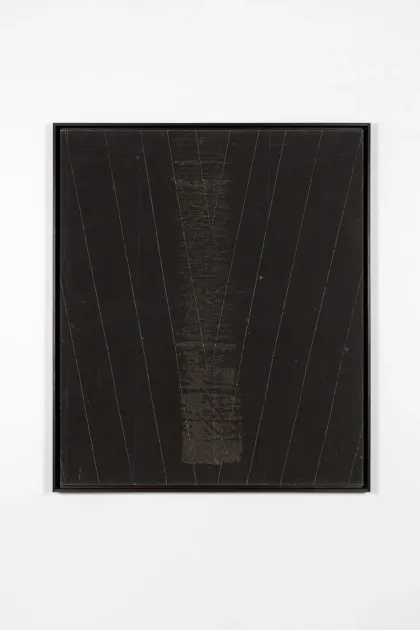 Jean Degottex, Jean Degottex, Oblicollor Noir Bleu, 1985, JDX90 | Artworks | Mennour