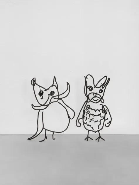 Petrit Halilaj, Petrit Halilaj, Abetare (Two Moustachioed Owls), 2025, PH434 | Artworks | Mennour