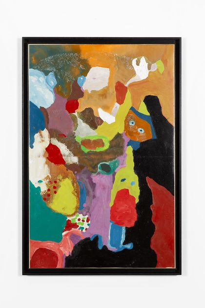 Gaston Chaissac, Composition au visage orange et aux yeux bleus | Artworks | Mennour