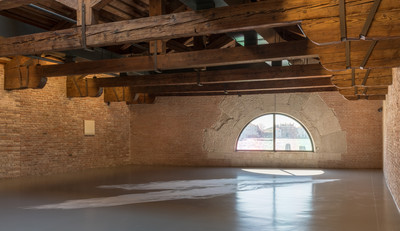 Ann Veronica Janssens, Untitled (White Glitter), 2016-, courtesy the artist. Installation View ‘Luogo
e Segni’ at Punta della Dogana, 2019 © Palazzo Grassi, photography Delfino Sisto Legnani e
Marco Cappelletti. - © Mennour